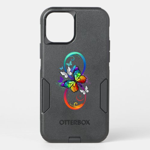 Bright infinity with rainbow butterfly OtterBox commuter iPhone 12 pro case