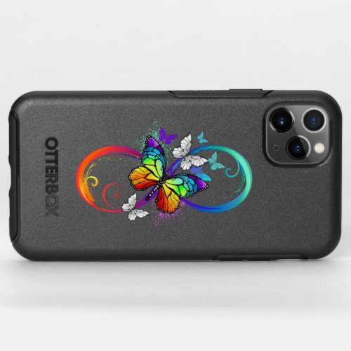 Bright infinity with rainbow butterfly OtterBox symmetry iPhone 11 pro max case