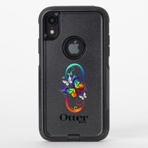 Bright infinity with rainbow butterfly OtterBox commuter iPhone XR case