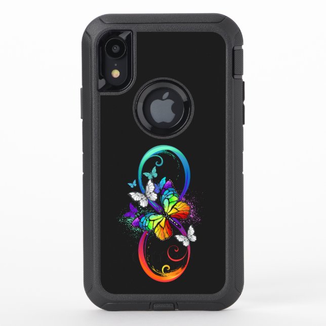 Bright infinity with rainbow butterfly otterbox iPhone case (Back)
