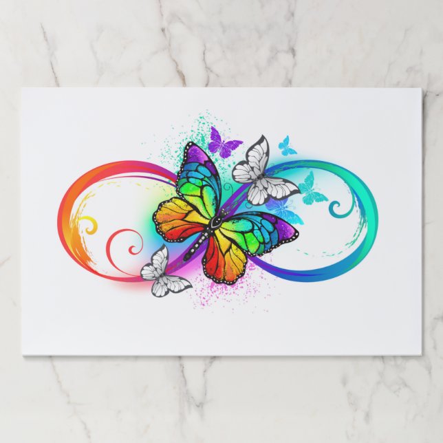 Bright infinity with rainbow butterfly paper pad (Front)