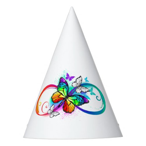 Bright infinity with rainbow butterfly party hat