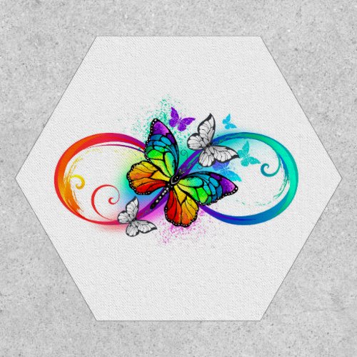 Bright infinity with rainbow butterfly patch