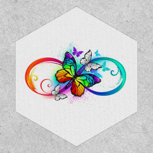 Bright infinity with rainbow butterfly  patch