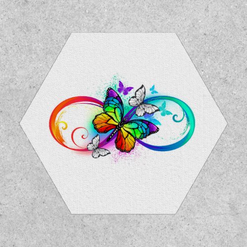 Bright infinity with rainbow butterfly patch