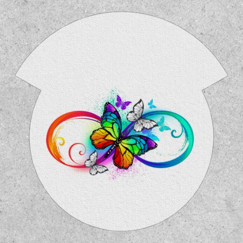 Bright infinity with rainbow butterfly patch