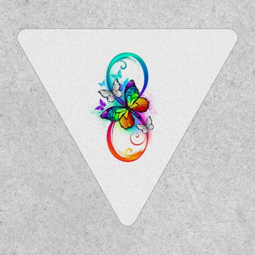 Bright infinity with rainbow butterfly patch