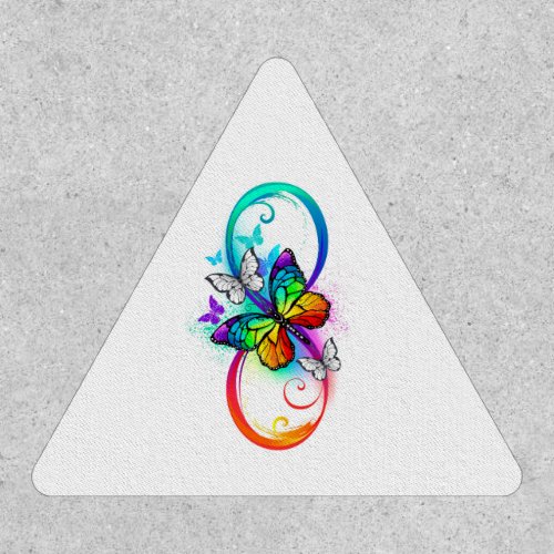 Bright infinity with rainbow butterfly patch