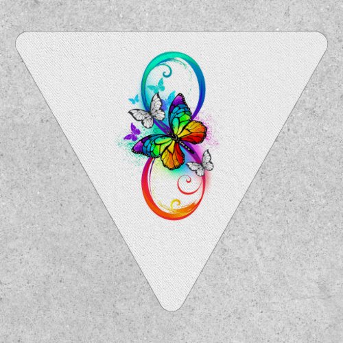 Bright infinity with rainbow butterfly patch