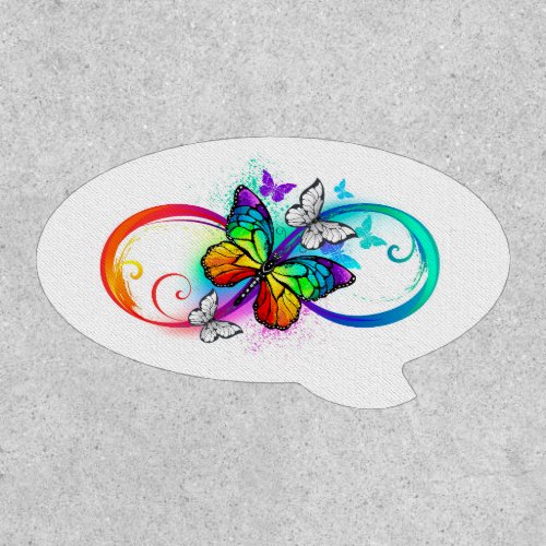 Bright infinity with rainbow butterfly patch