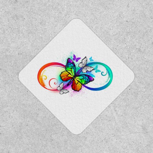 Bright infinity with rainbow butterfly patch