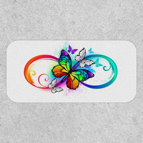 Bright infinity with rainbow butterfly  patch