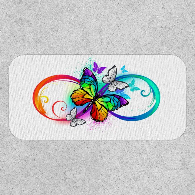 Bright infinity with rainbow butterfly  patch (Front)