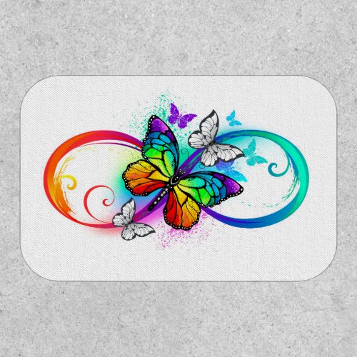 Bright infinity with rainbow butterfly patch