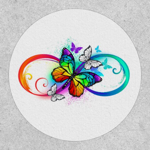 Bright infinity with rainbow butterfly patch