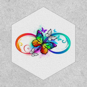 Bright infinity with rainbow butterfly patch