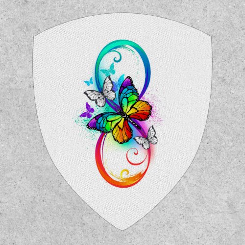 Bright infinity with rainbow butterfly  patch