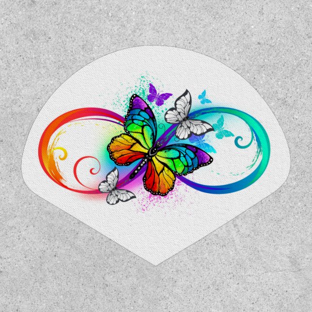 Bright infinity with rainbow butterfly patch (Front)