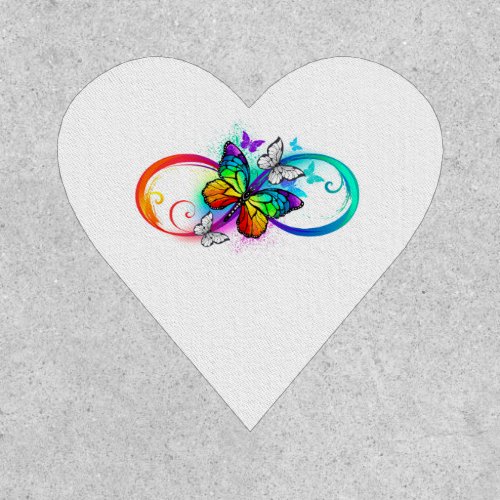 Bright infinity with rainbow butterfly patch