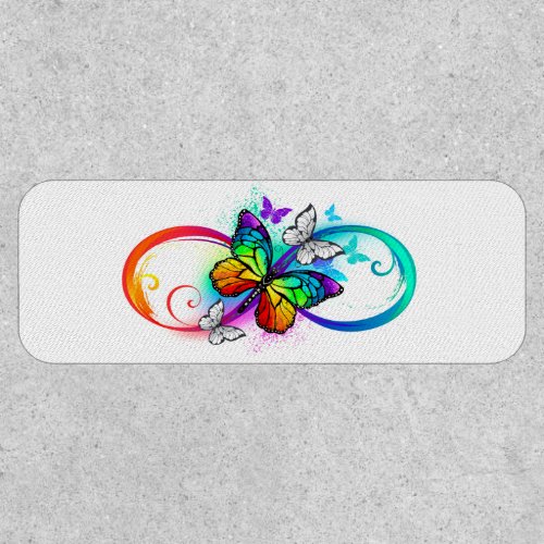 Bright infinity with rainbow butterfly patch