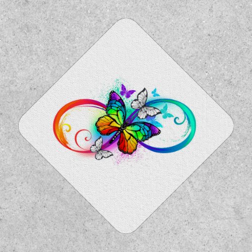 Bright infinity with rainbow butterfly  patch