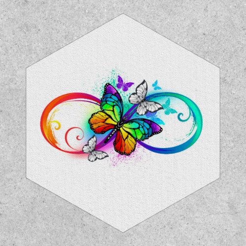 Bright infinity with rainbow butterfly patch