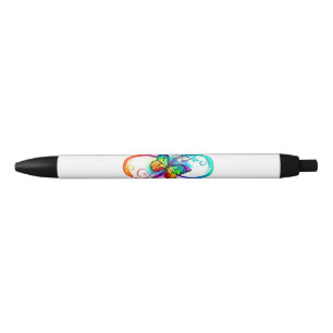 Bright infinity with rainbow butterfly pen