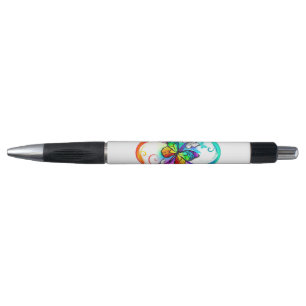 Bright infinity with rainbow butterfly pen