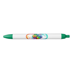 Bright infinity with rainbow butterfly pen
