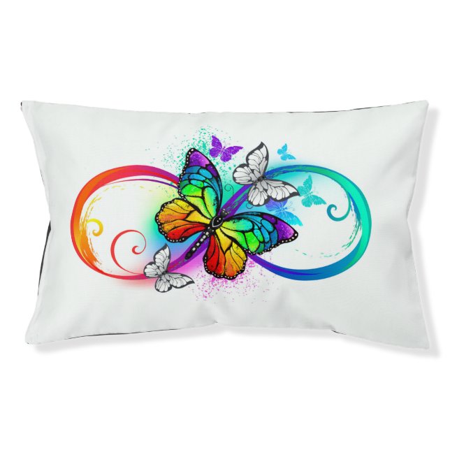 Bright infinity with rainbow butterfly pet bed (Front)