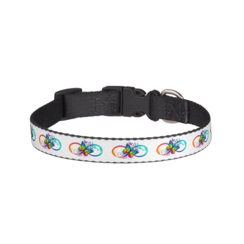 Bright infinity with rainbow butterfly pet collar