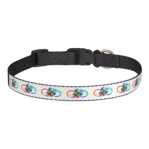 Bright infinity with rainbow butterfly pet collar