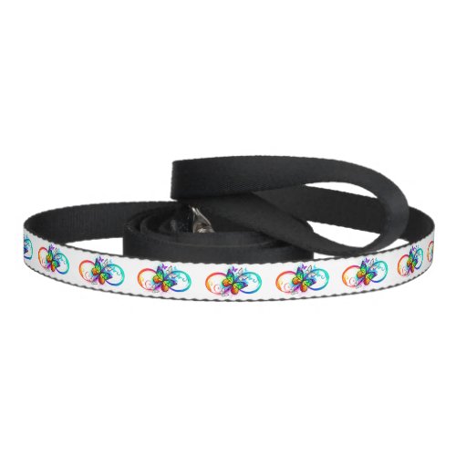 Bright infinity with rainbow butterfly pet leash