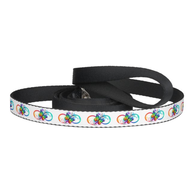 Bright infinity with rainbow butterfly pet leash (Handle)
