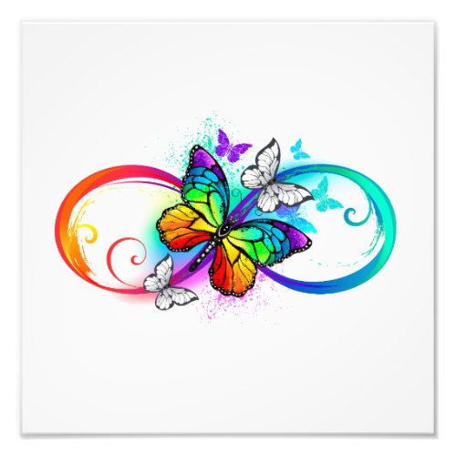 Bright infinity with rainbow butterfly  photo print