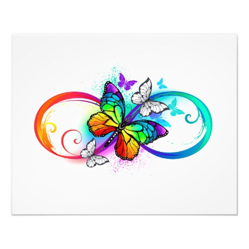 Bright infinity with rainbow butterfly photo print