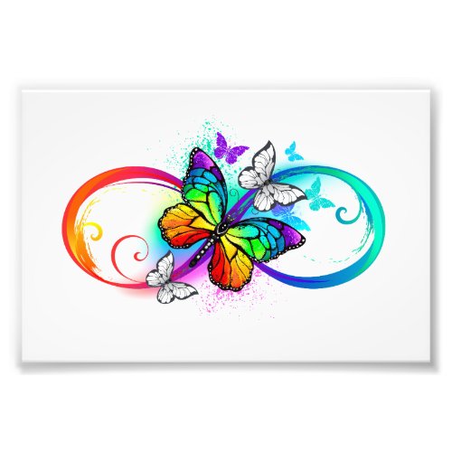 Bright infinity with rainbow butterfly photo print