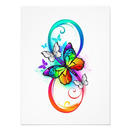 Bright infinity with rainbow butterfly  photo print