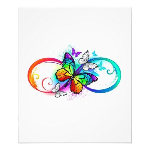 Bright infinity with rainbow butterfly photo print