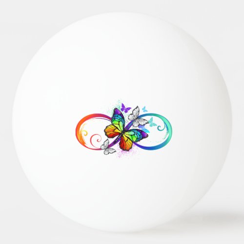 Bright infinity with rainbow butterfly  ping pong ball