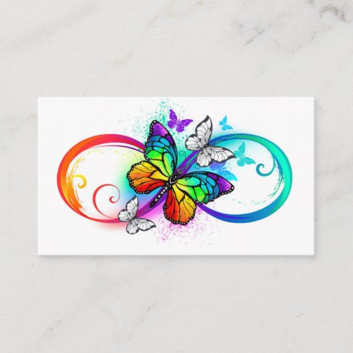 Bright infinity with rainbow butterfly place card