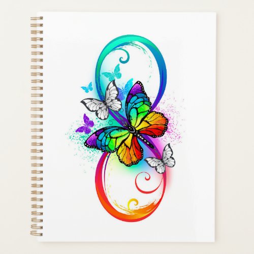 Bright infinity with rainbow butterfly planner