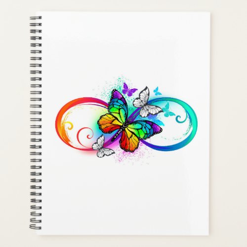 Bright infinity with rainbow butterfly planner