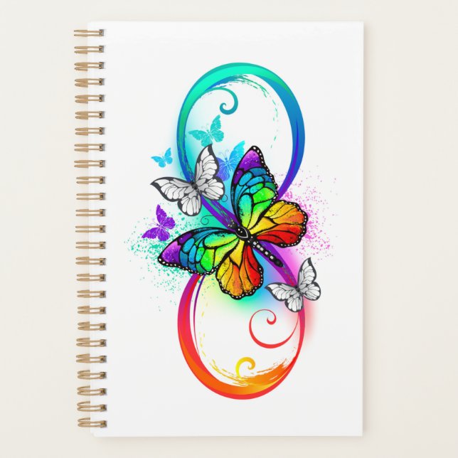 Bright infinity with rainbow butterfly planner (Front)