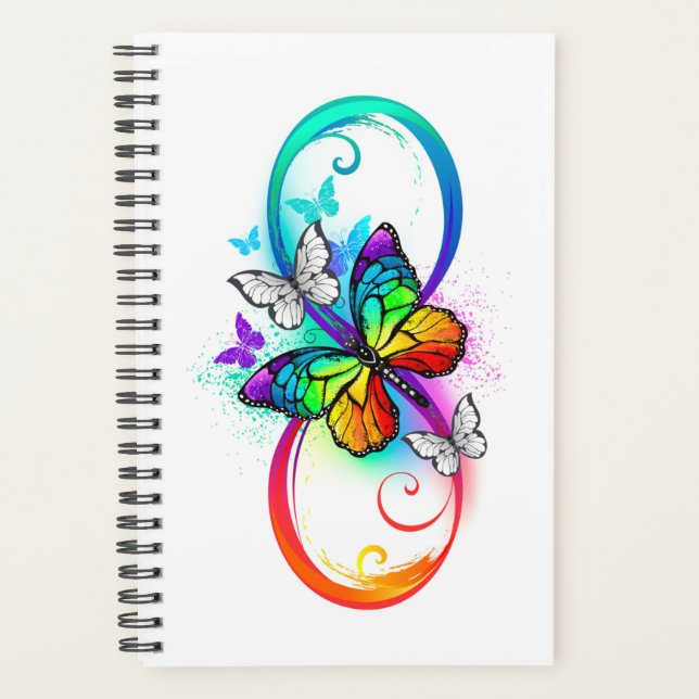 Bright infinity with rainbow butterfly planner (Front)