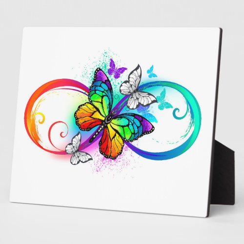 Bright infinity with rainbow butterfly plaque