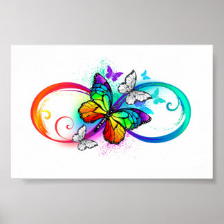Bright infinity with rainbow butterfly  poster