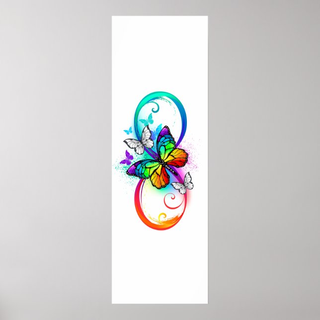 Bright infinity with rainbow butterfly poster (Front)