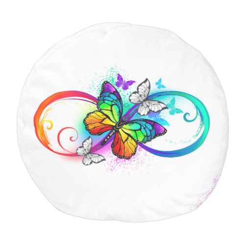 Bright infinity with rainbow butterfly pouf