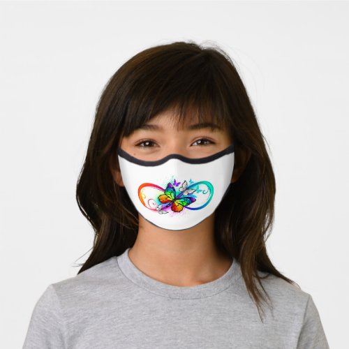 Bright infinity with rainbow butterfly premium face mask